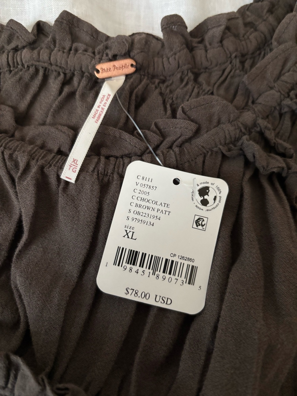 Free People Brown Ruffled Sleeveless Top - Picture 3 of 11